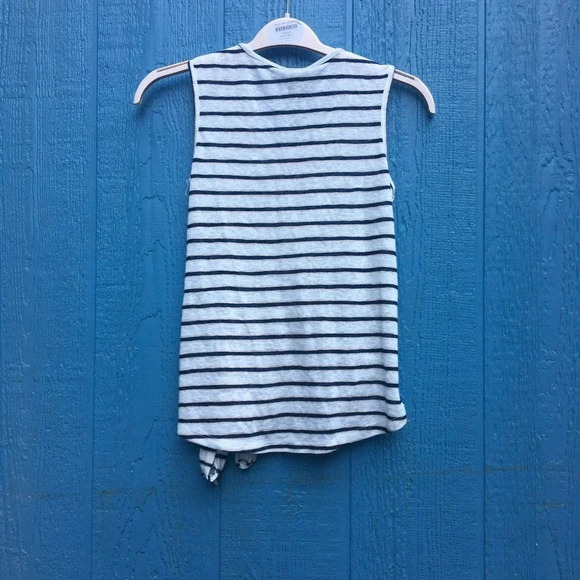 Bobeau Women's Slub Knit White Black Stripes Tank Top Size XXS NWT - Picture 4 of 5